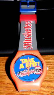 VINTAGE 3 MUSKETEERS CANDY BAR ADVERTISING WATCH 1988  
