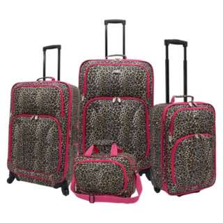 Traveler Leopard Print Fashion Spinner Luggage Set   4 Pc product 