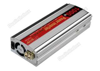   Silver 1000W DC 12V to AC 220V Car USB Power Inverter Adapter  