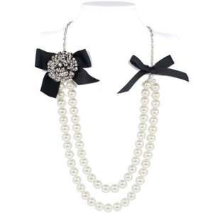  Brandy Pham Collection Haley Pearl & Bow Necklace Jewelry