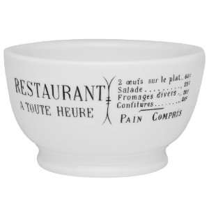 Pillivuyt Brasserie Café Au Lait Bowl, 13 Ounce Capacity  