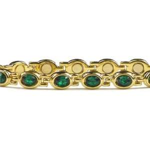   Emerald (May Birthstone)   Magnetic Therapy Bracelet Jewelry