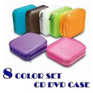 40 Cd Dvd Storage Holder Hard Case Wallet 8 Color Set  