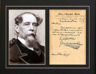 Charles Dickens Oliver Twist Autograph Signed Print  
