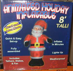 NEW Animated Holiday Christmas Inflatable Santa 8 ft. Tall Lights Up 