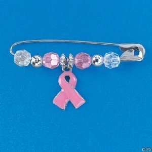  12 Beaded PINK RIBBON Breast Cancer Awareness Pins/New in 