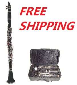 Crystalcello NEW B Flat BLACK Clarinet with Case 813794017730  