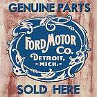 Classic Ford Motor Co vintage grungy hot rod motorcycle garage vinyl 