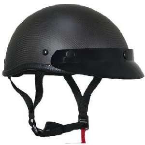   Matte Carbon Fiber Motorcycle Half Helmet Sz XL