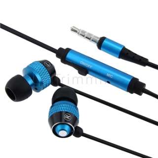 Blue In ear Bud Headphone For iPod Touch 3rd 4th+Mic  
