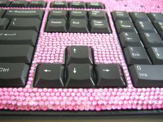 Pink Crystal Rhinestone USB PC Computer Keyboard  