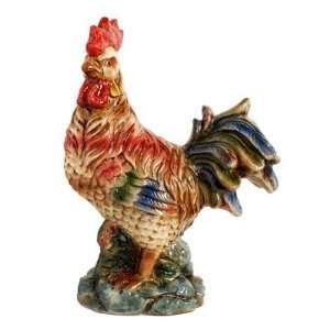 Glazed Rooster Sculpture Figurine Malti Color 17H