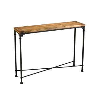 Rustic Wood and Iron Console Table  