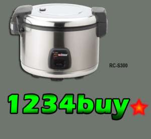 Winco Rice 60 Cups Cooker w/Warmer Hinged Cover RC S300  