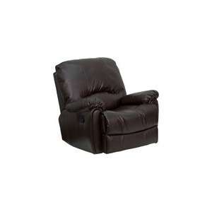  Overstuffed Brown Leather Recliner