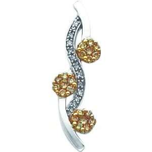    14K Gold White & Champagne Diamond Pendant Jewelry A Jewelry