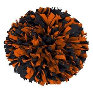  Mix Plastic Cheerleaders Poms BLACK/ORANGE 3/4 W 6 L   2 COLOR MIX 