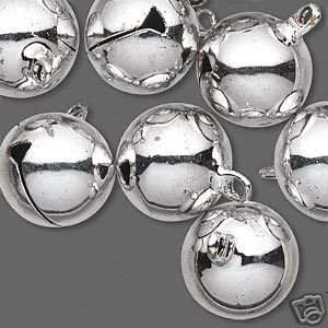 20 Shiny Silver 16mm Christmas Jingle Bell Charms~Craft  