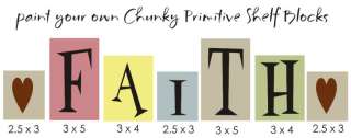 STENCIL Faith Chunky Block design Primitive craft signs  