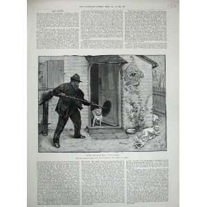  1891 Chimney Sweep Man Chasing Dogs House Mendoza