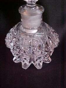 Vintage Crystal Hobstar Perfume Bottle with Stopper  