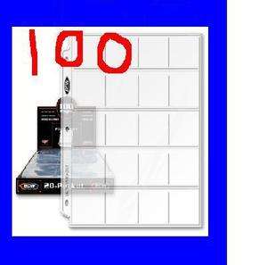 100 20 Pocket 2x2 PRO Coin Currency Holder Collector Pages with Ultra 