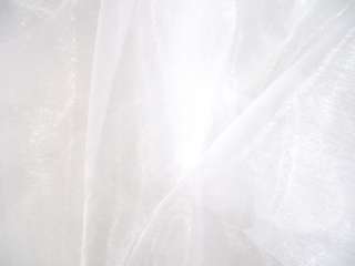A01 Snow White Crystal Organza Fabric Curtain by Meter  