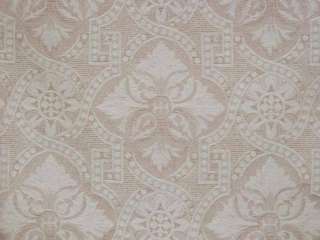 Beige Woven Damask Tapestry Drapery Upholstery Fabric  