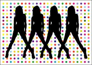 Dancing Girls Dots Huge Canvas  