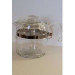   Pyrex 6 cup Coffee Pot w/ Glass Stem and Basket 
