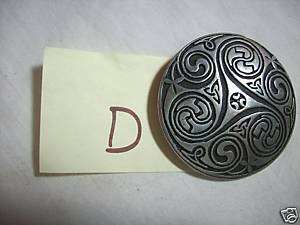 VNT PEWTER MARKED SJC CORNWALL BROOCH PIN INLAID DESIGN  