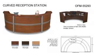 Walnut Reception Desk 15 Curved  