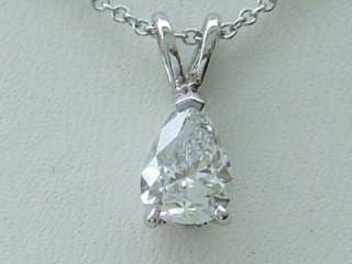 03 Ct. DROP SHAPE DIAMOND NECKLACE 14K. WHITE GOLD  