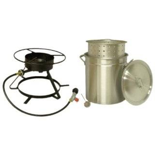   Steaming Cooker Package with 50 Quart Aluminum Pot and Steaming Basket