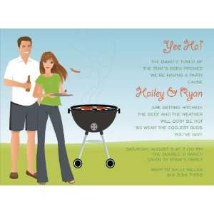  Engagement Cookout Brunette Engagement Party Invitations 