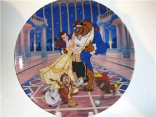 Beauty and the Beast Disney Figurines Plate Set 6 minus Rose  