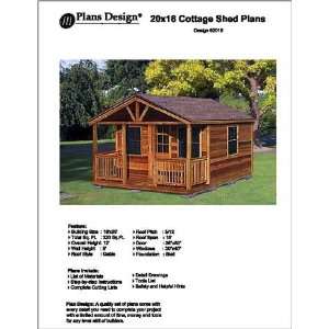  20 X 16 Cottage Shed with Porch Project Plans  Design 