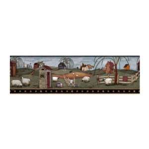   Best Of Country CN1158BD Country Bath Border, Blue Sky/Black Band