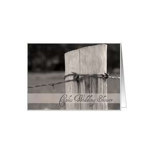  Couples Wedding Shower Invitation Country Fence Post Card 