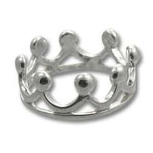    Sterling Silver Princess Crown Ring Size 8