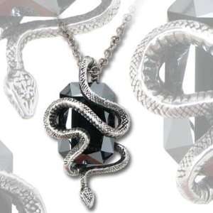   Snake Wrapped Around Red Swarovski Crystal Pendant Necklace Jewelry