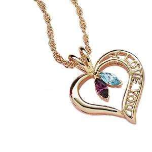  Couples Heart Birthstone Pendant   Personalized Jewelry Jewelry