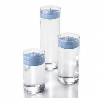 Set of 36 Cylinder Vases and 36 Floating Candles 3, Light Blue