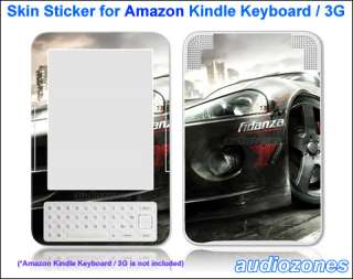 Vinyl Skin Sticker Decal Racing Sports Car for  Kindle Keyboard 
