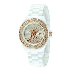 ED HARDY JOLIE WHITE ACRYLIC BRACELET WATCH JO PT NEW  