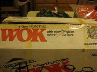 WEST BEND ELECTRIC WOK RED WITH BLACK BASE NON STICK NEW IN BOX NEVER 
