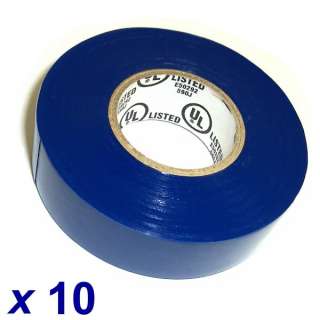 10 ROLLS OF 60 BLUE 3/4 ELECTRICAL TAPE   ET 12  