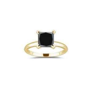   Ct Princess Cut Black Diamond Ring in 18K Yellow Gold 10.0 Jewelry