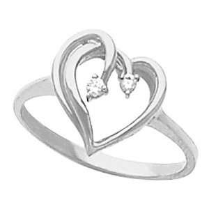  Platinum Diamond Heart Ring   0.04 Ct. Jewelry