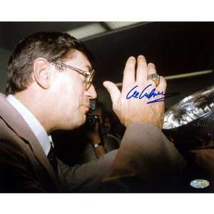 Al Arbour New York Islanders   Drinking from the Cup   Autographed 